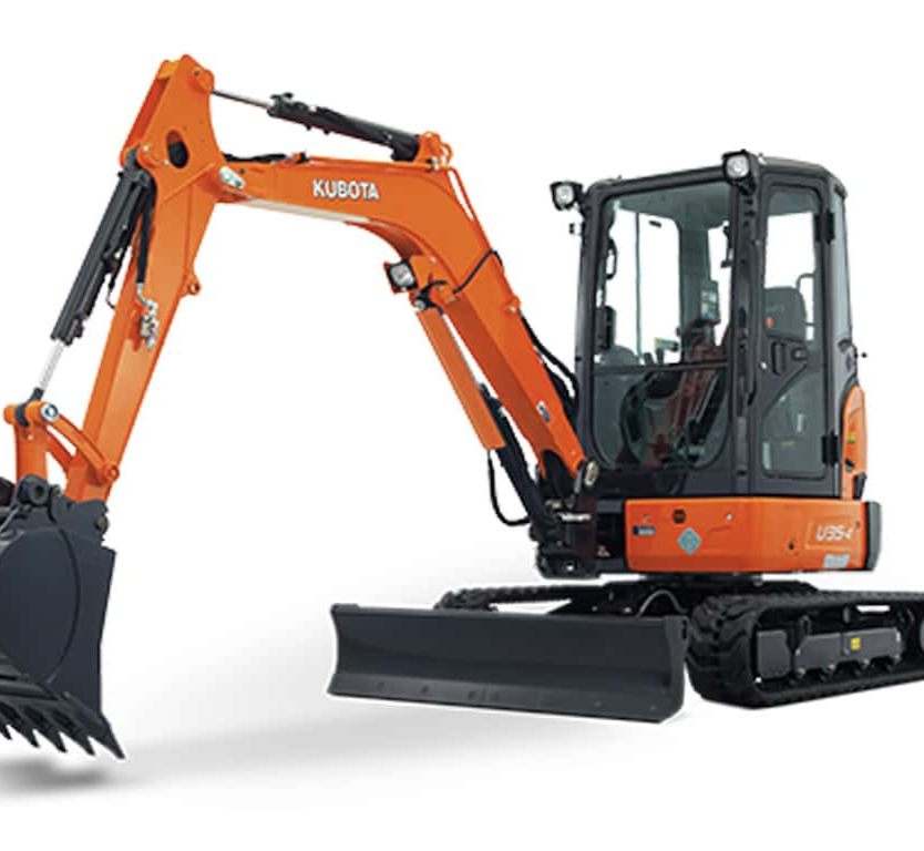 Kubota U35-4 full cab excavator with A/C and heat for rent in Nampa
